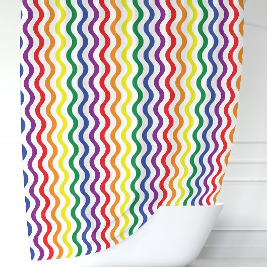 Regenboog golven douchegordijn