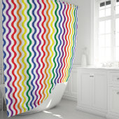 Regenboog golven douchegordijn