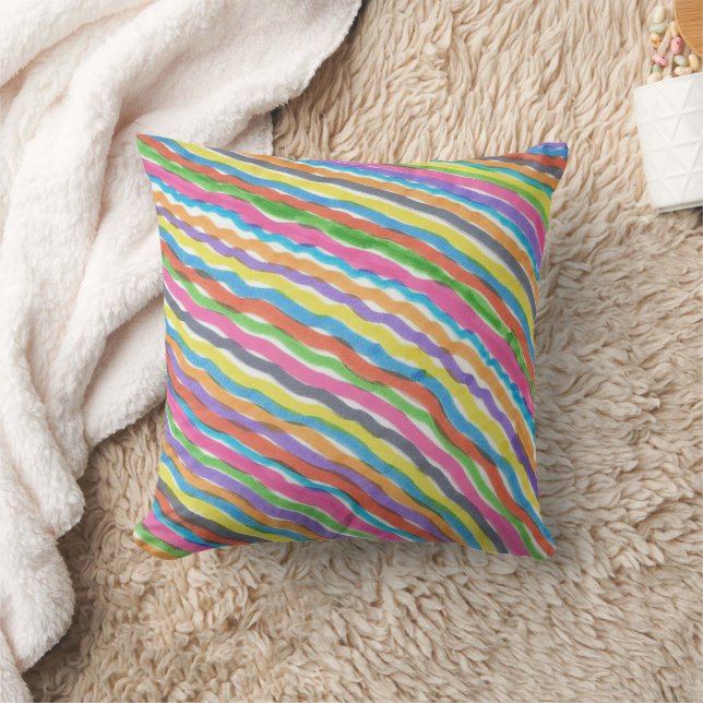 Regenboog golven kussen (Deken)