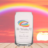 Regenboog golven mooie aangepaste bruiloft blikvorm glas