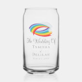 Regenboog golven mooie aangepaste bruiloft blikvorm glas (Voorkant)