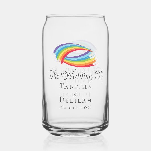 Regenboog golven mooie aangepaste bruiloft blikvorm glas (Voorkant)
