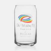 Regenboog golven mooie aangepaste bruiloft blikvorm glas (Achterkant)