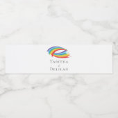 Regenboog golven mooie aangepaste bruiloft recepti waterfles etiket (Enkel label)