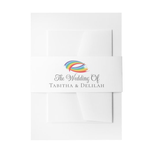 Regenboog golven mooie aangepaste bruiloft uitnodigingen wikkel (Voorkant Voorbeeld)