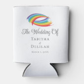 Regenboog golven mooie aangepaste LGBT bruiloft Blikjeskoeler (Voorkant)