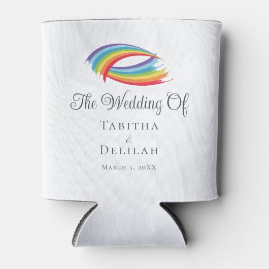 Regenboog golven mooie aangepaste LGBT bruiloft Blikjeskoeler (Voorkant)