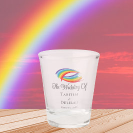 Regenboog golven mooie aangepaste LGBT bruiloft Shot Glas