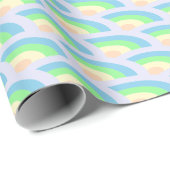 regenboog golven pastel cadeaupapier (Rol Hoek)