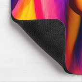 Regenboog Golvend Haar Muismat (Hoek)