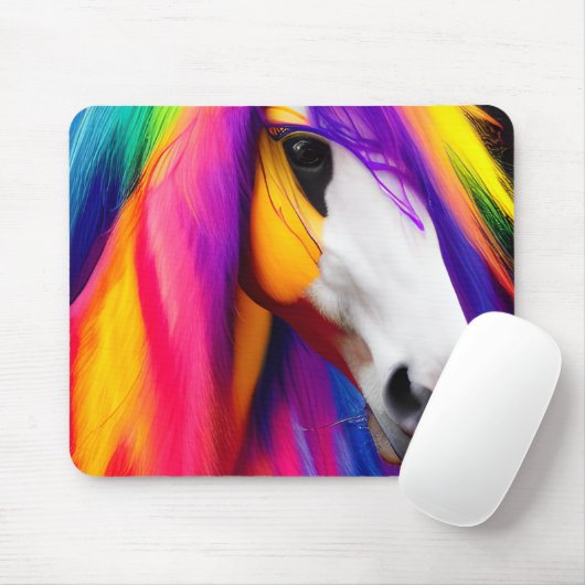 Regenboog Golvend Haar Muismat (Met muis)