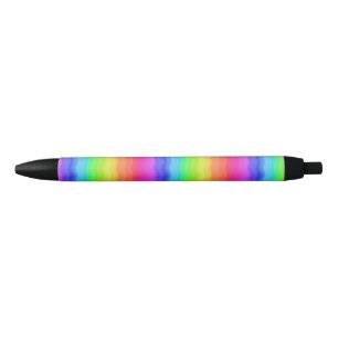 Regenboog Golvende Golf Verlopende Pastel Kleur Zwarte Inkt Pen