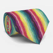 Regenboog Golvende Streep Pride Stropdas (Opgerold)
