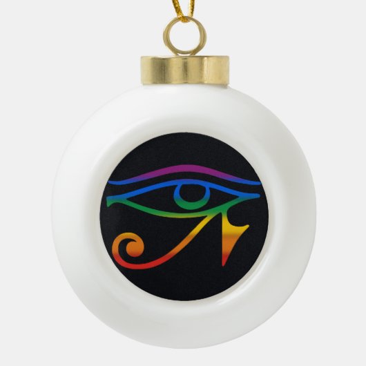 Regenboog Goth Pride Vlag Keramische Bal Ornament (Voorkant)