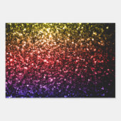 Regenboog goud rood paarse faux glitter schittert inpakpapier vel (Voorkant 2)
