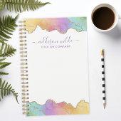 Regenboog Goud Waterverf Agate Aangepaste Zakelijk Planner