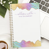 Regenboog Goud Waterverf Agate Aangepaste Zakelijk Planner