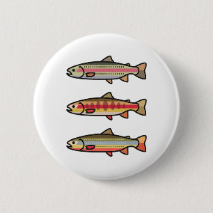 Regenboog Gouden Beek Forel Vissen Cadeau Voor Ang Ronde Button 5,7 Cm