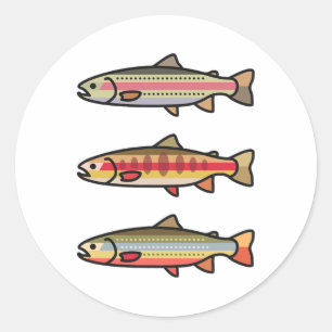 Regenboog Gouden Beek Forel Vissen Cadeau Voor Ang Ronde Sticker