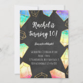 Regenboog & gouden edelstenen Moderne meisjes Verj Kaart (Voorkant)