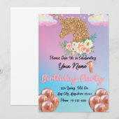 Regenboog Gouden Eenhoorn Verjaardag Kaart (Voorkant / Achterkant)