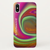 Regenboog Gouden Marmer Agate Monogram Case-Mate iPhone Case (Achterkant)