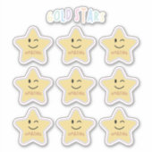 Regenboog gouden sterren sticker (Voorkant)