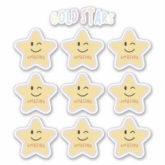 Regenboog gouden sterren sticker (Voorkant)