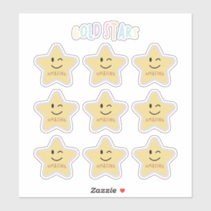 Regenboog gouden sterren sticker