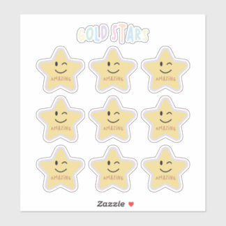 Regenboog gouden sterren sticker