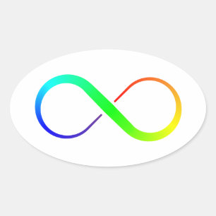 Regenboog Gradiënt Autistische Trots Oneindigheids Ovale Sticker