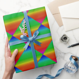Regenboog Gradiënt Bloem Diagonaal Tegelpatroon Cadeaupapier