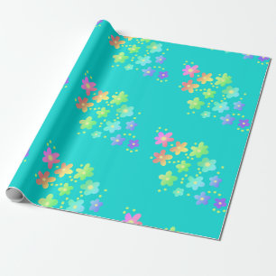 Regenboog Gradiënt Bloemen Inpakpapier