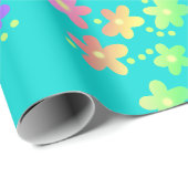 Regenboog Gradiënt Bloemen Inpakpapier (Rol Hoek)