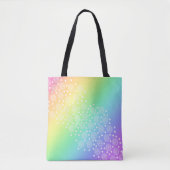 Regenboog Gradiënt Cirkels en Stippen Tote Bag (Voorkant)