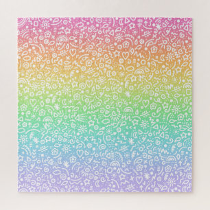 Regenboog Gradiënt Doodles Legpuzzel