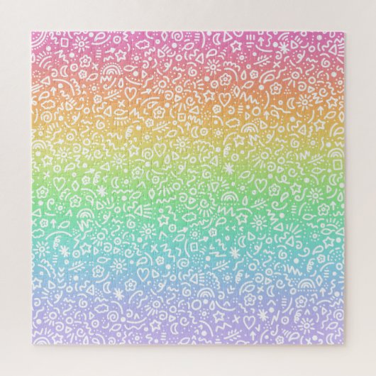 Regenboog Gradiënt Doodles Legpuzzel (Verticaal)