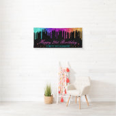 Regenboog Gradiënt Druppelende Glitter Verjaardag Spandoek (Insitu)