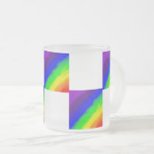 Regenboog Gradiënt Geruit Matglas  Koffiemok (Voorkant rechts)