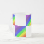 Regenboog Gradiënt Geruit Matglas  Koffiemok (Voorkant links)