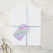 Regenboog gradiënt gestreepte penseelstreken: cadeaulabel (Met Touw)