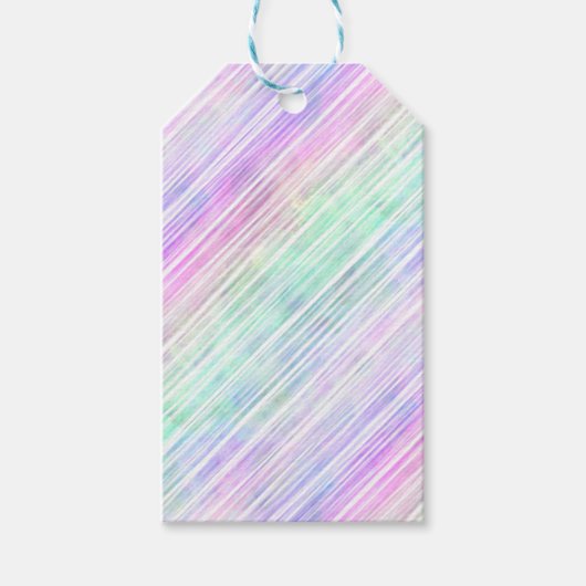 Regenboog gradiënt gestreepte penseelstreken: cadeaulabel (Voorkant)