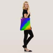 Regenboog Gradiënt Kleur Spetter Tote Bag (Op model)