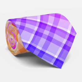 Regenboog Gradiënt Ombre Plaid Tartan Patroon Stropdas