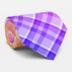 Regenboog Gradiënt Ombre Plaid Tartan Patroon Stropdas