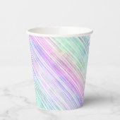 Regenboog gradiënt strepen op wit : papieren bekers (Links)