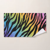 Regenboog Gradiënt Zebra Strepenprint op Zwart Bad Handdoek (Handdoek)