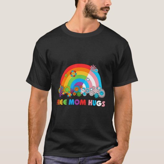 Regenboog gratis mam knuffels lgbtq trans pride ma t-shirt (Voorkant)