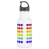 Regenboog Great Dane koppen Waterfles (Achterkant)