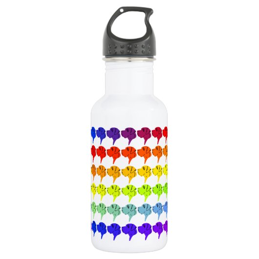 Regenboog Great Dane koppen Waterfles (Voorkant)